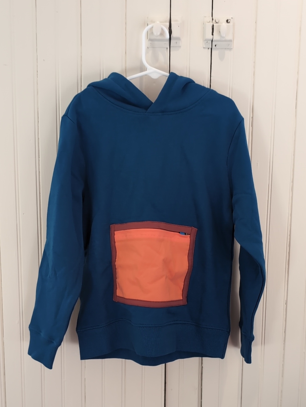 Hanna Andersson Blue Hoodie with Orange Pocket